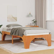 vidaXL Struttura letto a terra Marrone Legno di pino massello