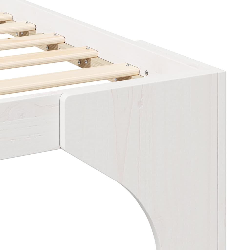 vidaXL Struttura letto a terra Bianco Legno di pino massello