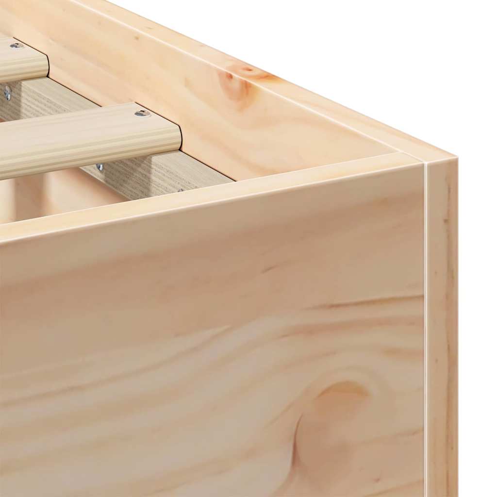 vidaXL Struttura letto a terra Marrone Legno di pino massello