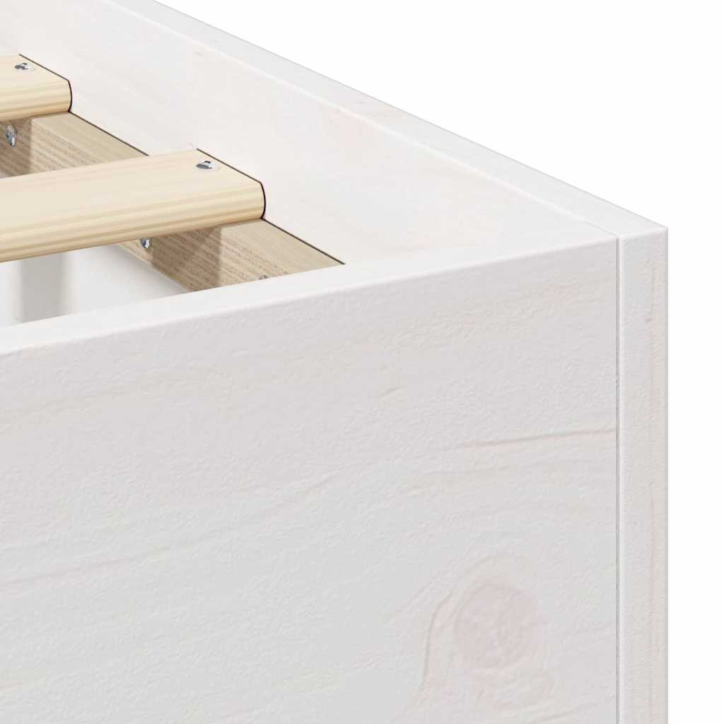 vidaXL Struttura letto a terra Bianco Legno di pino massello