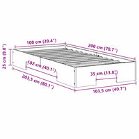 Struttura letto a terra con archiviazione Marrone 100 x 200 cm 873045