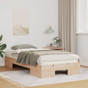 vidaXL Struttura letto a terra Marrone Legno di pino massello
