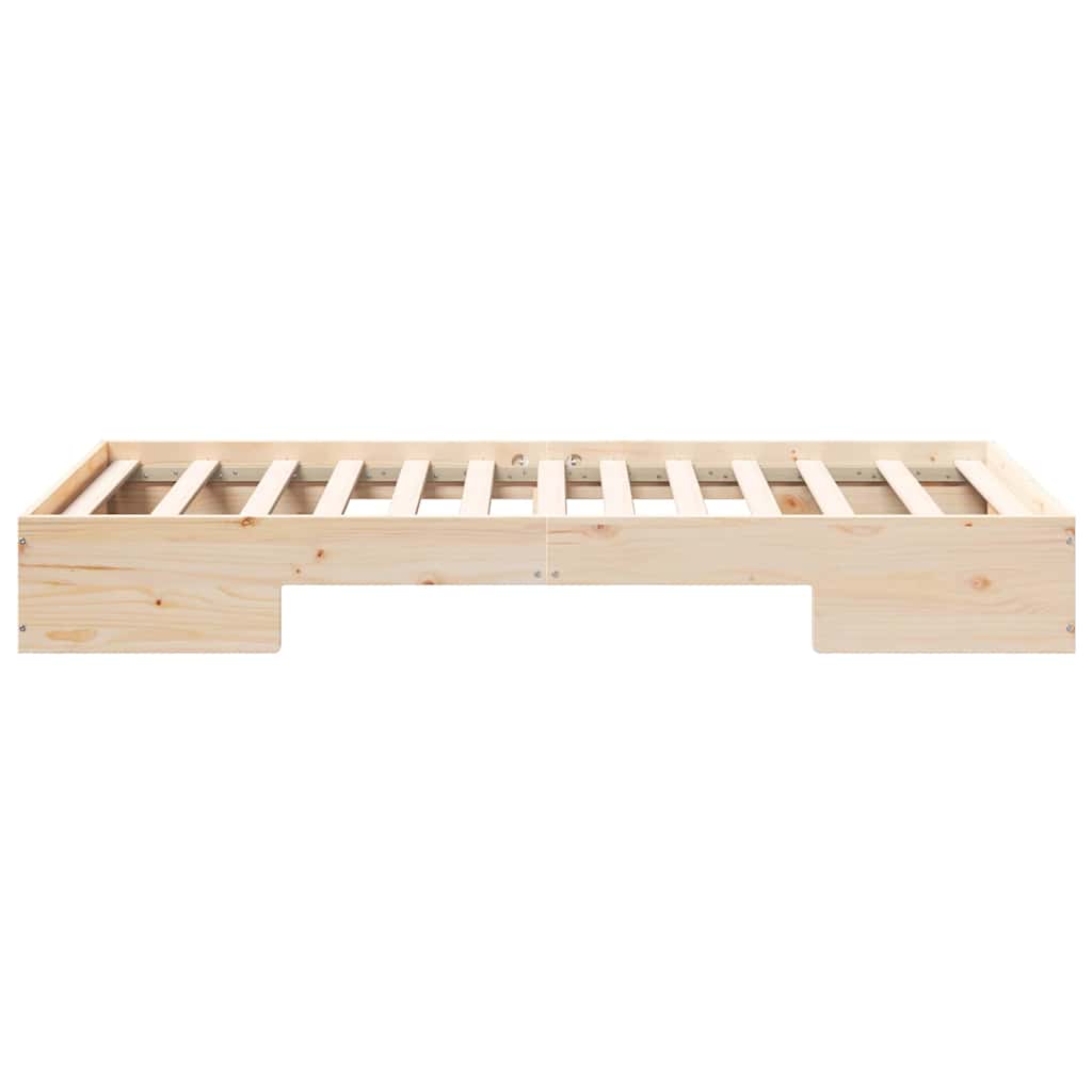 vidaXL Struttura letto a terra Marrone Legno di pino massello