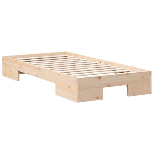 vidaXL Struttura letto a terra Marrone Legno di pino massello