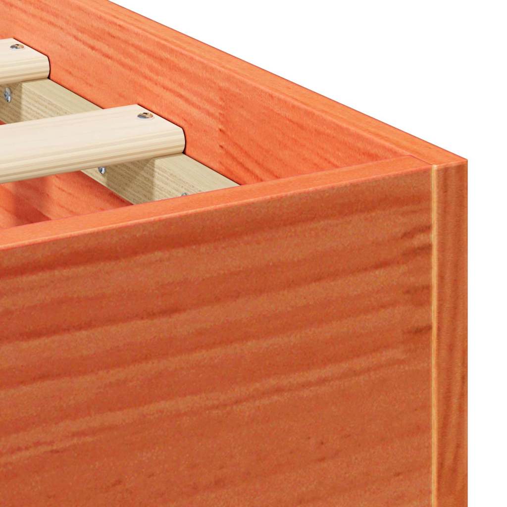 vidaXL Struttura letto a terra Marrone Legno di pino massello