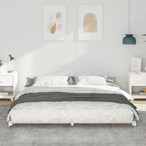 vidaXL Struttura letto a terra Bianco 200 x 200 cm