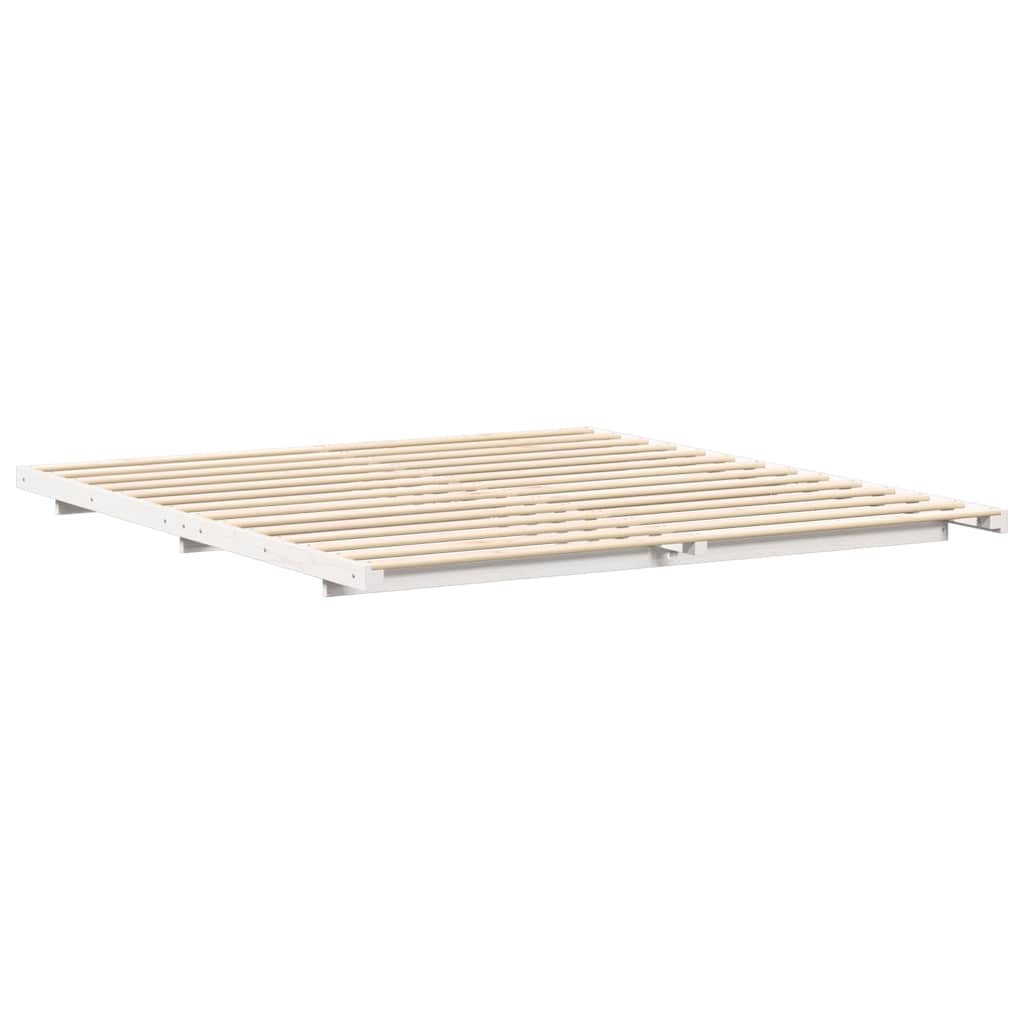 vidaXL Struttura letto a terra Bianco 200 x 200 cm