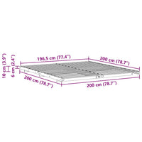vidaXL Struttura letto a terra Bianco 200 x 200 cm