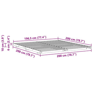 vidaXL Struttura letto a terra Bianco 200 x 200 cm