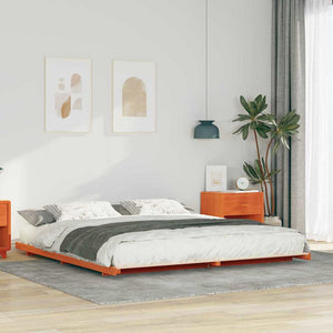 vidaXL Struttura letto a terra Cera marrone 180 x 200 cm