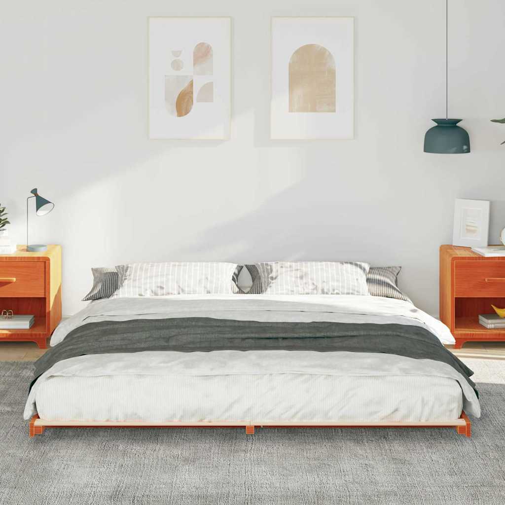 vidaXL Struttura letto a terra Cera marrone 180 x 200 cm