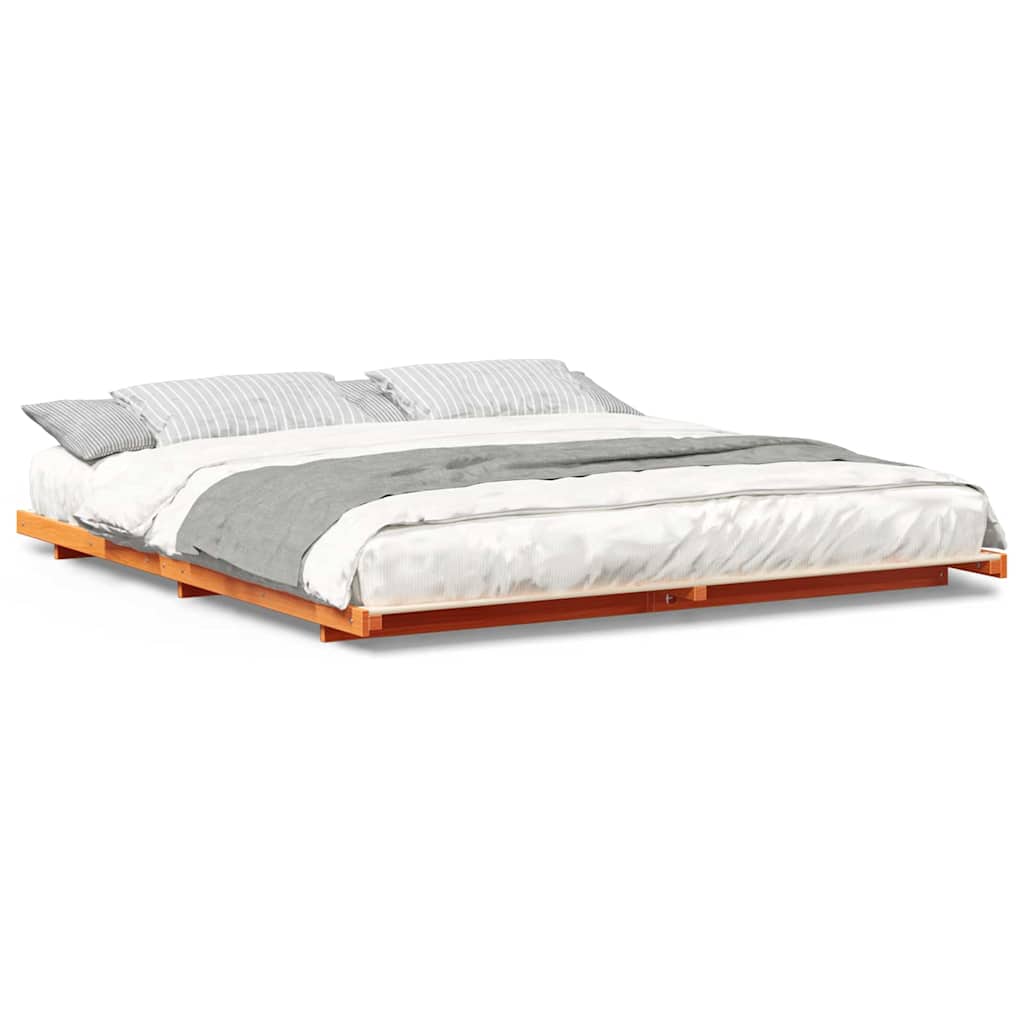 vidaXL Struttura letto a terra Cera marrone 180 x 200 cm