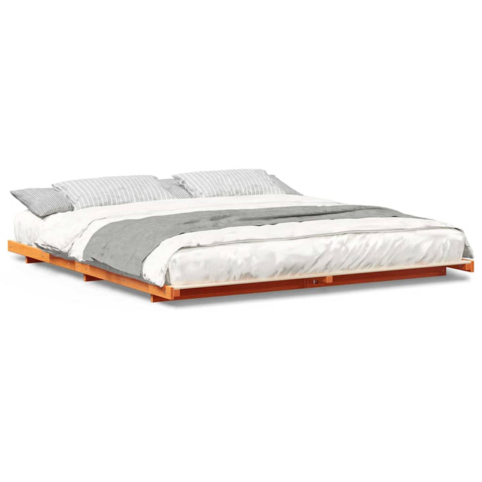 vidaXL Struttura letto a terra Cera marrone 180 x 200 cm