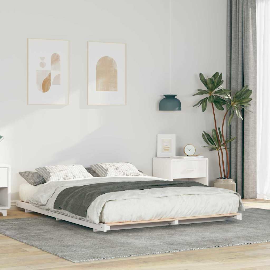 vidaXL Struttura letto a terra Bianco 160 x 200 cm