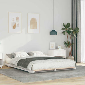 vidaXL Struttura letto a terra Bianco 160 x 200 cm