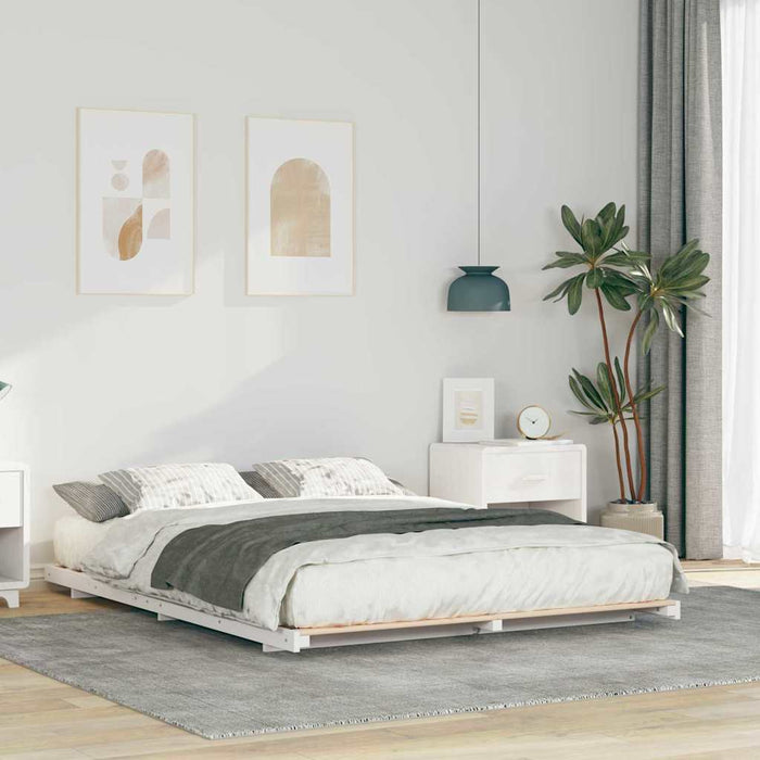 vidaXL Struttura letto a terra Bianco 160 x 200 cm