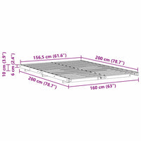 vidaXL Struttura letto a terra Bianco 160 x 200 cm