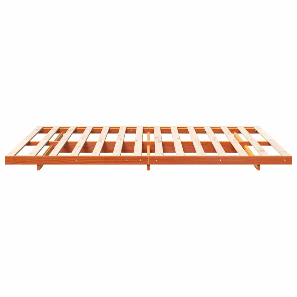 vidaXL Struttura letto a terra Cera marrone 150 x 200 cm