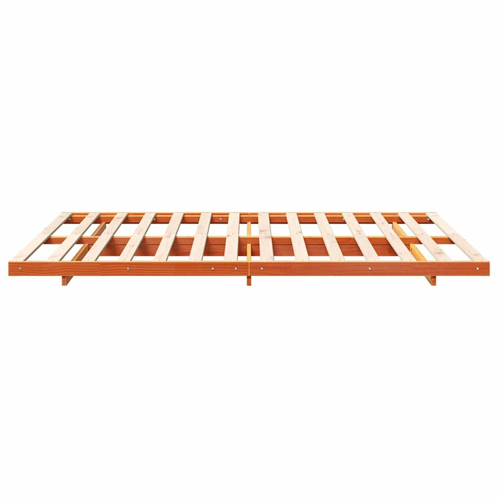 vidaXL Struttura letto a terra Cera marrone 150 x 200 cm