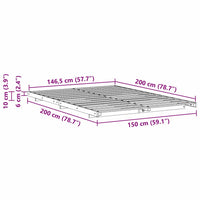 vidaXL Struttura letto a terra Cera marrone 150 x 200 cm