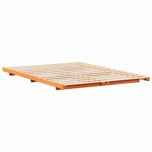 vidaXL Struttura letto a terra Cera marrone 140 x 200 cm