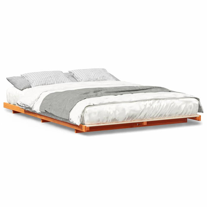 vidaXL Struttura letto a terra Cera marrone 140 x 200 cm