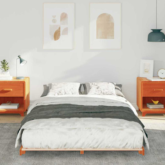 vidaXL Struttura letto a terra Cera marrone 120 x 200 cm