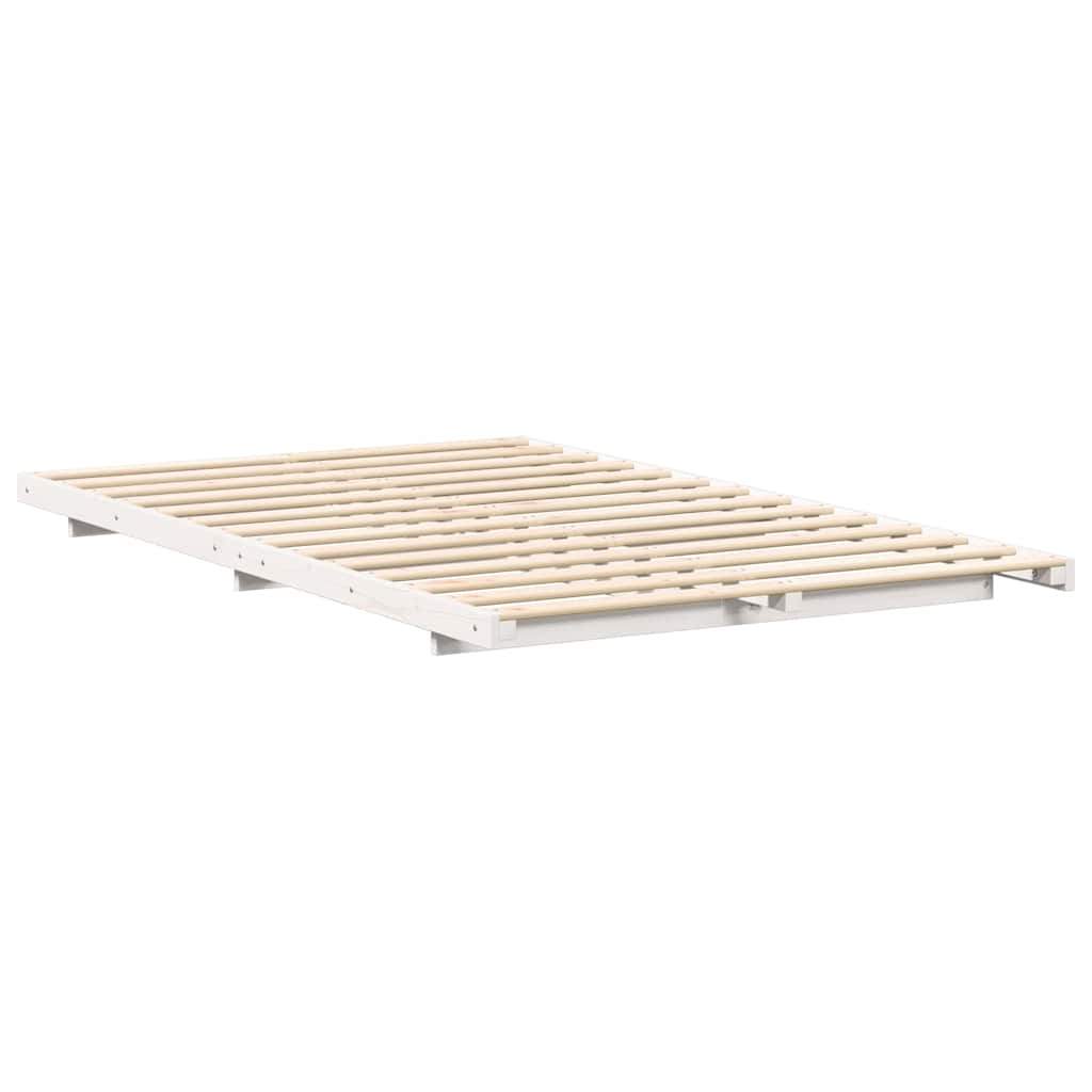 vidaXL Struttura letto a terra Bianco 140 x 190 cm