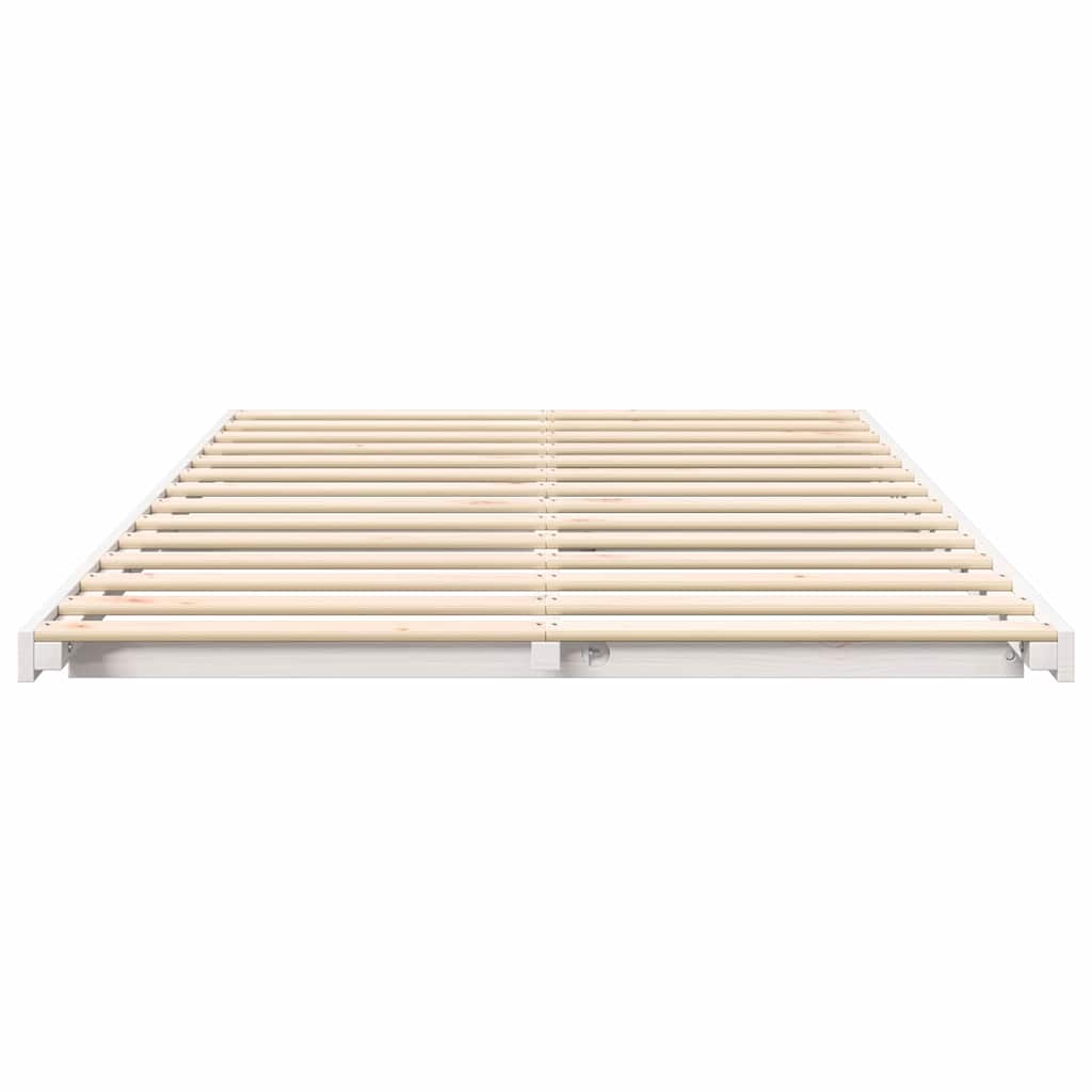 vidaXL Struttura letto a terra Bianco 140 x 190 cm