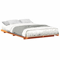 vidaXL Struttura letto a terra Cera marrone 140 x 190 cm