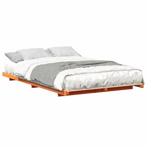 vidaXL Struttura letto a terra Cera marrone 140 x 190 cm
