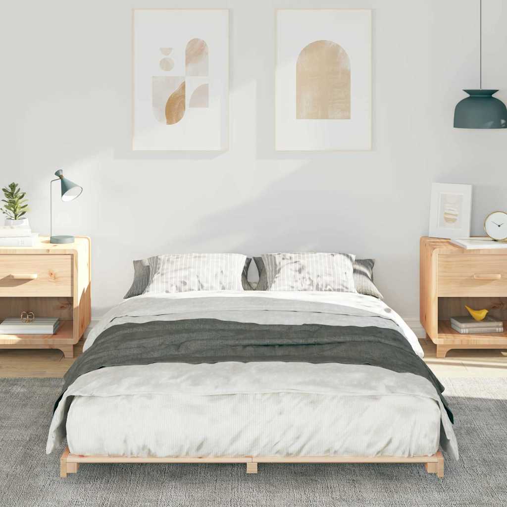 vidaXL Struttura letto a terra Marrone 135 x 190 cm