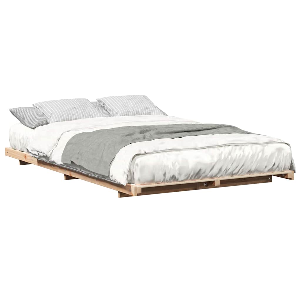 vidaXL Struttura letto a terra Marrone 135 x 190 cm