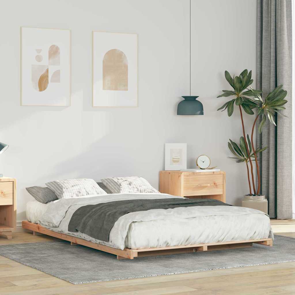 vidaXL Struttura letto a terra Marrone 120 x190 cm