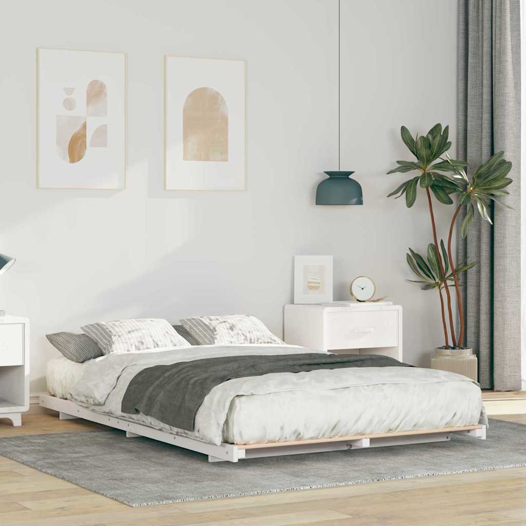 vidaXL Struttura letto a terra Bianco 120 x190 cm