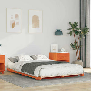 vidaXL Struttura letto a terra Cera marrone 120 x190 cm