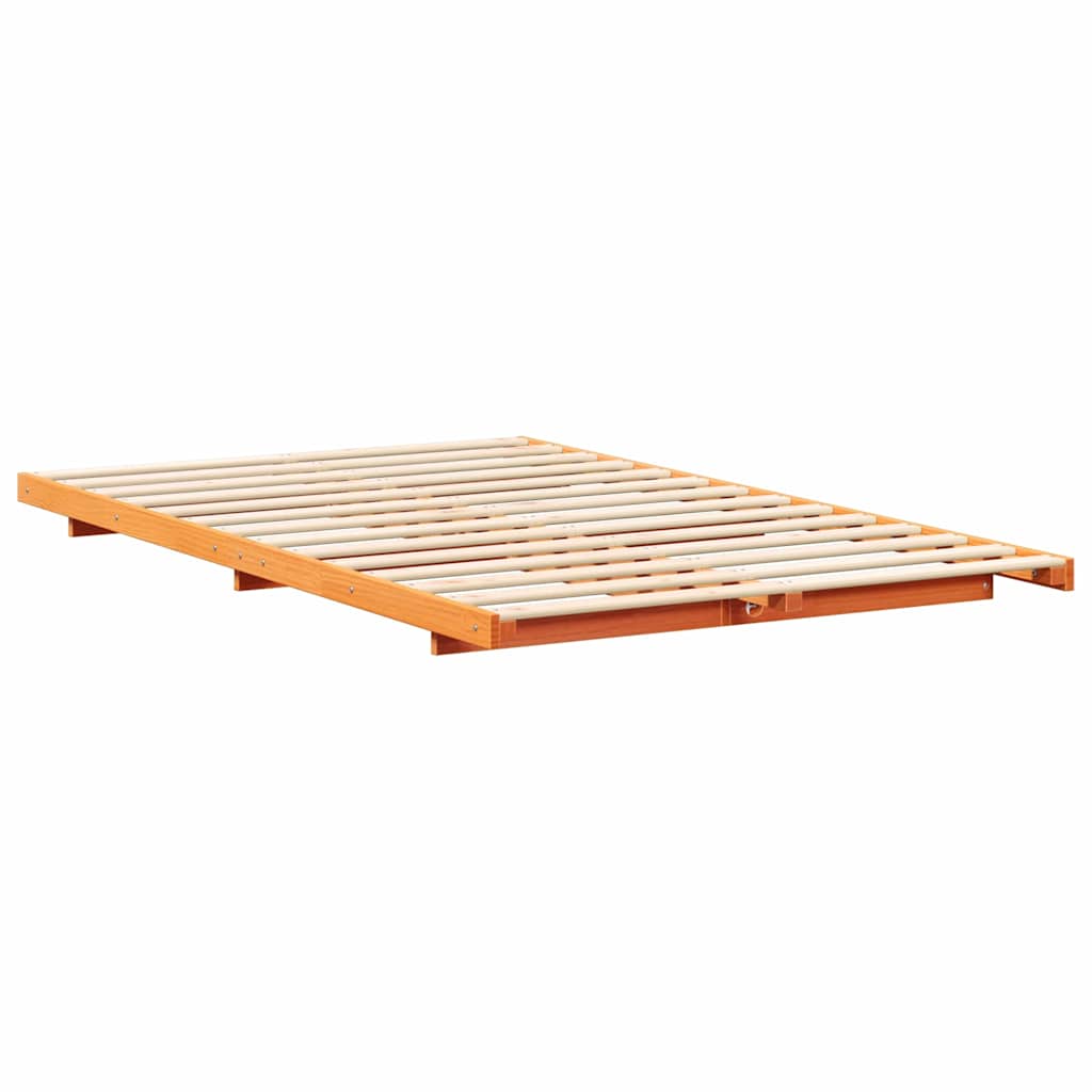vidaXL Struttura letto a terra Cera marrone 120 x190 cm