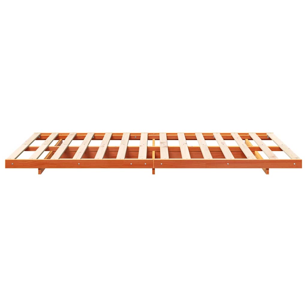 vidaXL Struttura letto a terra Cera marrone 120 x190 cm