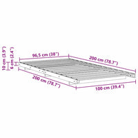 vidaXL Struttura letto a terra Marrone 100 x 200 cm