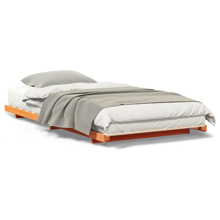 vidaXL Struttura letto a terra Cera marrone 90 x 200 cm