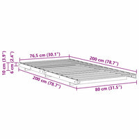 vidaXL Struttura letto a terra Bianco 80 x 200 cm