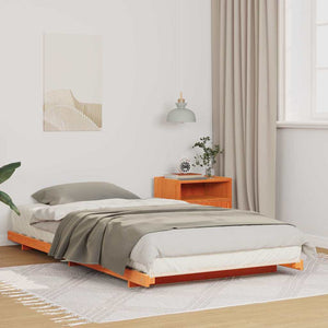 vidaXL Struttura letto a terra Cera marrone 80 x 200 cm