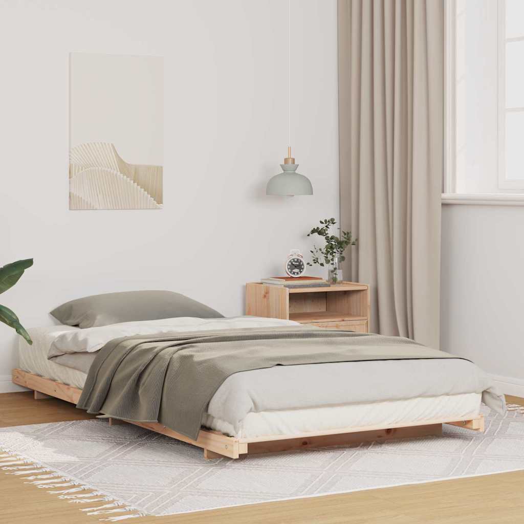 vidaXL Struttura letto a terra Marrone 90 x 190 cm