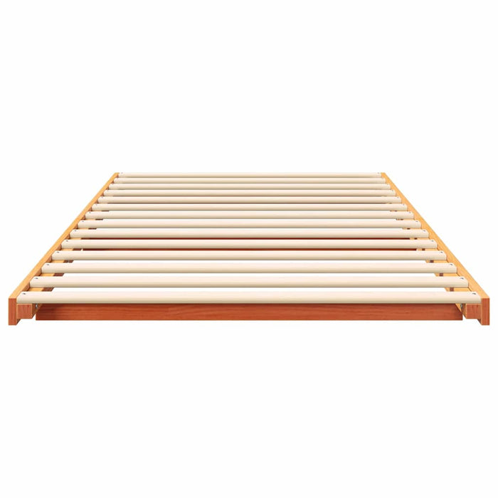 vidaXL Struttura letto a terra Cera marrone 90 x 190 cm
