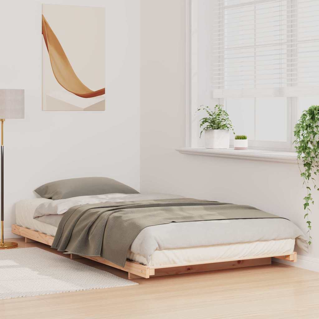 vidaXL Struttura letto a terra Marrone 90 x 210 cm
