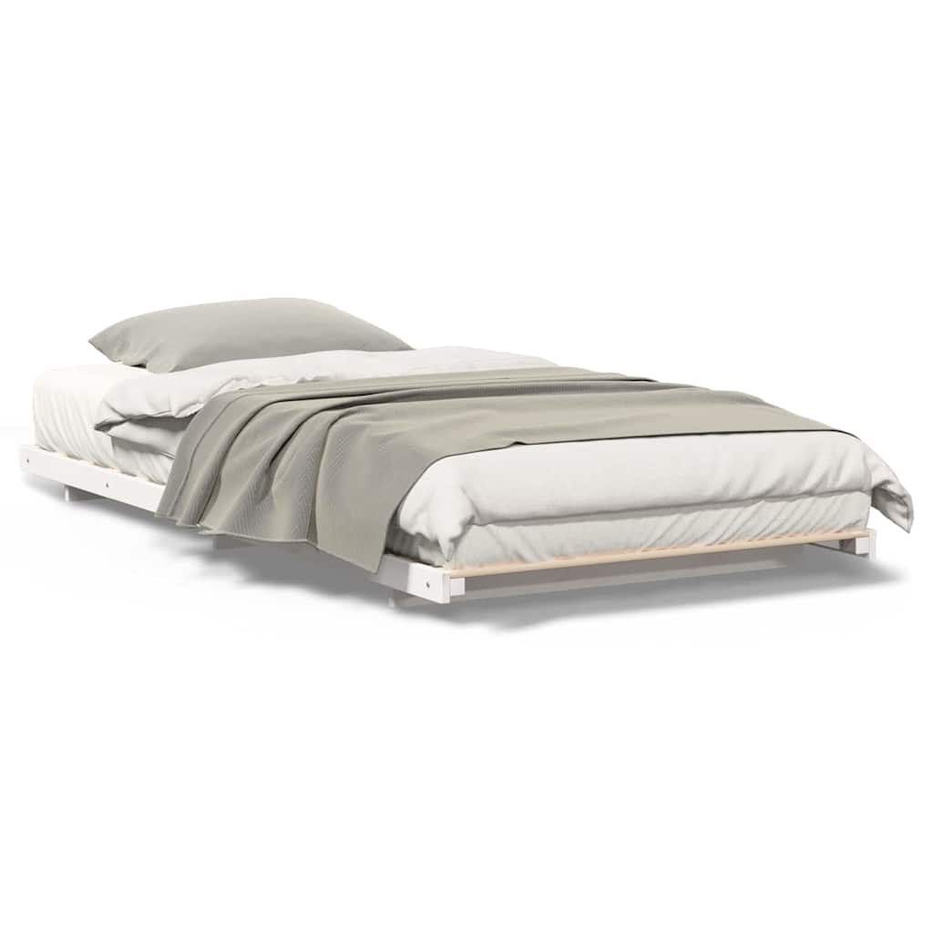 vidaXL Struttura letto a terra Bianco 90 x 210 cm