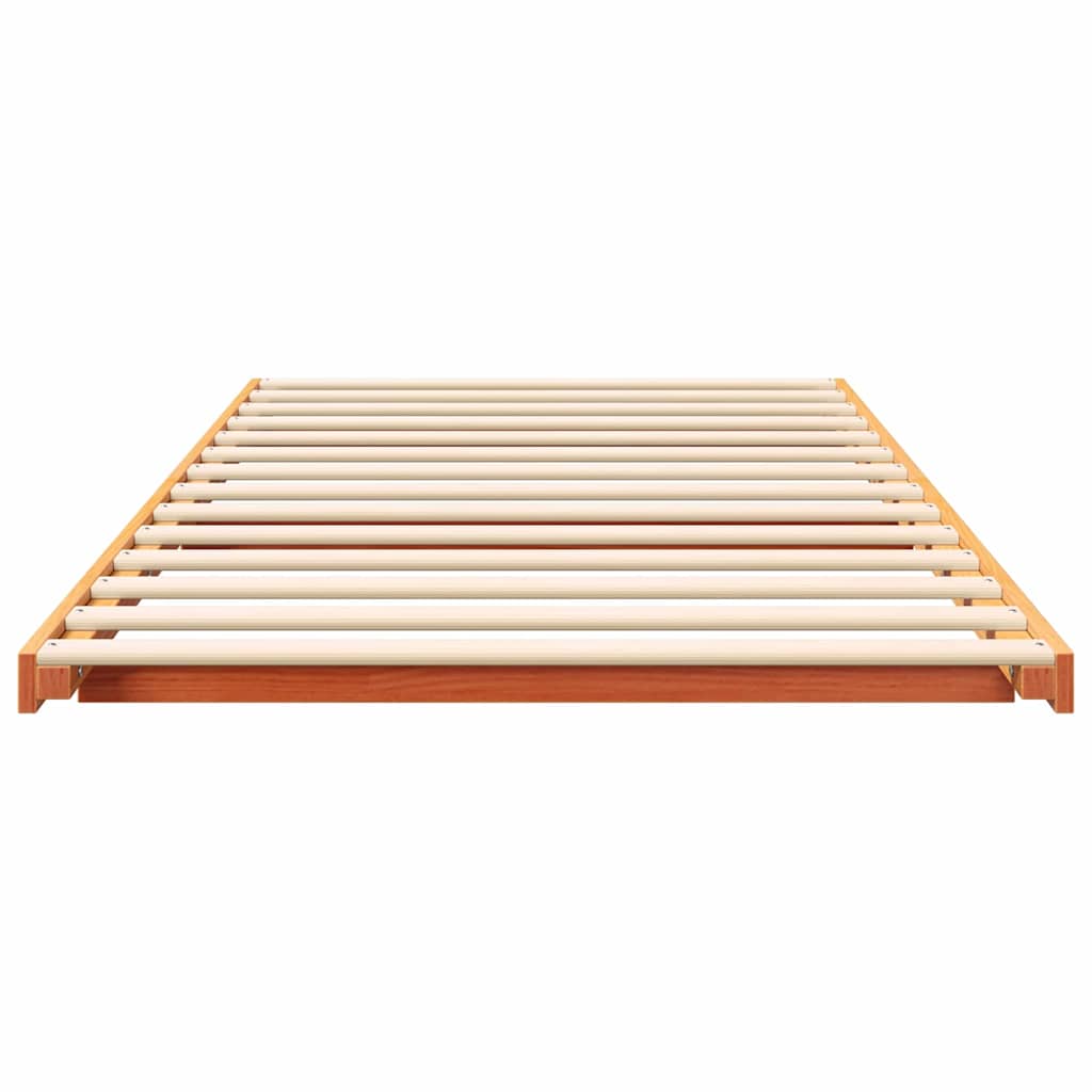 vidaXL Struttura letto a terra Cera marrone 90 x 210 cm