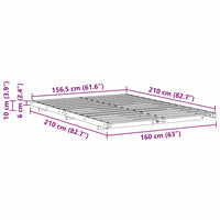 vidaXL Struttura letto a terra Bianco 160 x 210 cm