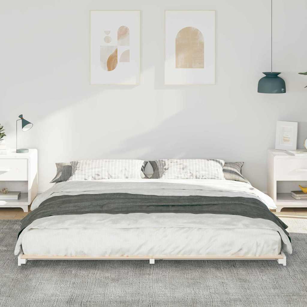 vidaXL Struttura letto a terra Bianco 180 x 210 cm
