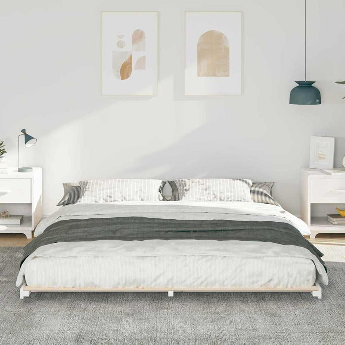 vidaXL Struttura letto a terra Bianco 180 x 210 cm